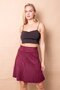 Lightweight Lycra Suede Fabric High Waist Above Knee Short Kilos Skirt-Burgundy
