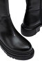 Women's Black Below-The-Knee Boots – Thick-Soled, Zippered, Casual Comfortable City Boots, Non-Slip Sole - 4