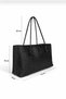 Women's Zippered Knitted Detail Baguette Hand and Shoulder Bag Black - 3