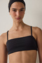 Black Ribbed Sports Bra - 2