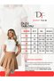 Women's Pleated Beige Woven Mini Skirt Df2025Et0001 - 5