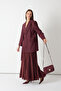 Women's Burgundy Buckle Leather Look Strap Shoulder Bag - 3