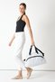Women's White Large Size Fabric Sports and Travel Shoulder Bag with Front Zipper - 5