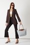 Women's Gray Medium Size Strap Hand and Shoulder Bag - 4