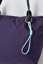 Women's Purple Zippered Fabric Handle Shoulder Bag - 2