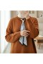 Crew Neck Scarf Casual Knit Sweater - 4