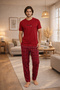 Summer Short Sleeve 100% Cotton Men's Pajama Set - Father's Day Special Series - 2