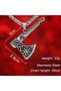 Viking Axe Pendant Stainless Steel Norse Symbol Men's Necklace - 6