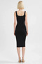 Women's Square Neck Sleeveless Bodycone Midi Knitted Dress Functional Aesthetic - 6