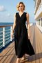 Women's V-Neck Sleeveless a Line Maxi Knitted Dress Functional Durable