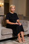 Women's Crew Neck Low Sleeve Short Sleeve Slit Midi Knitted Dress Functional Durable Stylish - 4