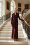 Women's Polo Neck Long Sleeve Bodycon Thick Sandy Knitted Maxi Dress Functional Durable Modern - 3