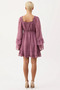 Women Square Collar Long Sleeve Shift Mold Shawl Patterned Mini Woven Dress Functional Durable Stylish - 6