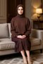 Women's Mock Neck Low Arm Long Arm Bodycon Fit Sandy Knitted Dress Functional Durable Stylish - 4