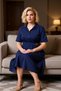 Women Shirt Collar Short Sleeve Midi Dress Plus Size Functional Durable Modern 100% Cotton - 4