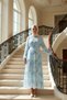 Women's Mock Neck Balloon and Long Sleeve Maxi Length Chiffon Dress Functional Durable Quality Stylish - 3