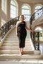 Women's One-Sleeve Asymmetric Neckline Bodycon Stretchy Knitted Tulle Dress Plus Size Functional Stylish - 2