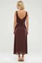 Women's V-Neck Standard Sleeve Bodycon Fit Maxi Tulle Dress Bow Detail Functional Aesthetic - 6