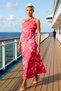 Women's Degaje Collar Sleeveless Satin Shift Mold Midi Dress Functional Durable Quality Sports