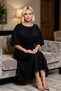 Women's Crew Neck Balloon Sleeve Midi Woven Plus Size Dress Functional Stylish - 4