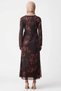 Women's Mock Neck Standard Sleeve Bodycon Fit Tie-Dye Pattern Maxi Dress Functional Durable Stylish - 6