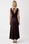 Women's Degaje Collar Sleeveless A-Line Satin Maxi Dress Woven Fabric Functional - 5