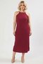 Women's Halter Neck Sleeveless Wrinkled Textured Maxi Length Knitted Plus Size Dress Functional Sports - 4
