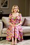 Women's Square Neck Angel Sleeve Short Sleeve a Line Dress Woven Floral Pattern Plus Size Maxi - 4
