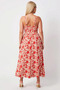 Women's Plus Size V-Neck Sleeveless Woven Floral Midi Dress Functional Durable Quality Stylish - 6