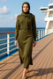 Women's Halter Neck Standard Sleeve Knitwear Dress Maxi Length A-Line Fit Functional Stylish