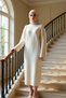 Women's Crew Neck Low Sleeve Long Sleeve Knitwear Dress Shift Mold Hair Braid Patterned Maxi Size - 3