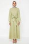 Women's Crew Neck Low Sleeve Long Sleeve Unlined Woven Dress Functional Durable Modern - 5