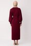 Women's Mock Neck Balloon Sleeve Maxi Length Knitwear Dress Plain Pattern Shift Fit Quality - 6
