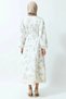 Women's Mock Neck Balloon Sleeve Floral Maxi Dress Functional Durable - 5