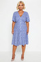 Women's V-Neck Angel Sleeve Midi Shirt Dress Floral Pattern Functional Durable Stylish - 5