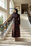 Women's Mock Neck Standard Sleeve Bodycon Fit Tie-Dye Pattern Maxi Dress Functional Durable Stylish - 3