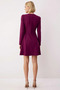 Women's Crew Neck Long Sleeve A-Line Fit Mini Woven Dress Functional Durable Aesthetic - 6