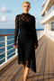 Women's Mock Neck Long Sleeve Asymmetrical Fit Maxi Knitted Dress Durable