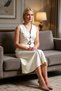 Women's V-Neck Sleeveless Buttoned Lined Midi Shirt Dress A-Line Belted Woven - 4
