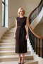 Women's Crew Neck Sleeveless Bodycon Molded Plain Pattern Woven Midi Dress Functional Quality - 2