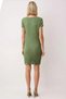 Women's Boat Neck Short Sleeve Bodycon Molded Seersucker Woven Dress Functional Durable Quality - 6