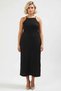 Women's Halter Neck Sleeveless Wrinkled Textured Maxi Length Knitted Plus Size Dress Functional Sports - 5
