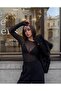 Women's Black Tulle and Rhinestone Blouse 30123 - 4