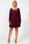 Women's Square Neck Long Sleeve Wrinkle Knitted Plus Size Mini Dress Functional Durable Comfortable - 5