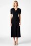 Women's Double-Breasted Collar Short Sleeve A-Line Maxi Dress Functional Stylish - 5