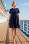 Women's Crew Neck Short Sleeve Plain Mini Skater Fit Dress Functional Durable 100% Cotton