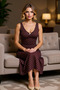 Women's V-Neck Standard Sleeve Bodycon Fit Maxi Tulle Dress Bow Detail Functional Aesthetic - 4