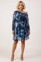 Women's Plus Size Crew Neck Standard Sleeve Tulle Knitted Dress Floral Pattern Functional Stylish - 4
