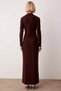 Women's Polo Neck Long Sleeve Bodycon Thick Sandy Knitted Maxi Dress Functional Durable Modern - 6
