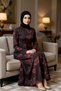 Women's Mock Neck Standard Sleeve Bodycon Fit Tie-Dye Pattern Maxi Dress Functional Durable Stylish - 4